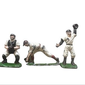Vintage Baseball Figurines - Set of 3